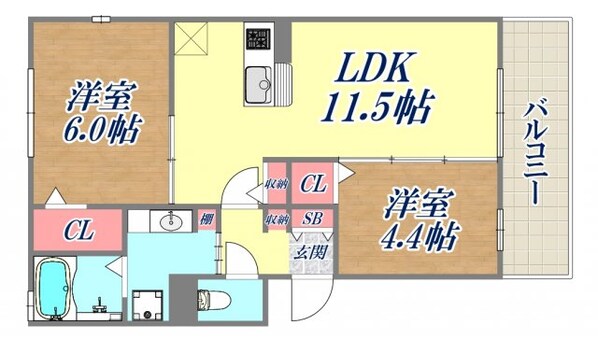 セジュール大森町の物件間取画像